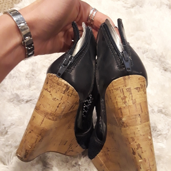 Navy Blue Espadrille Wedge Heels - Picture 11 of 11